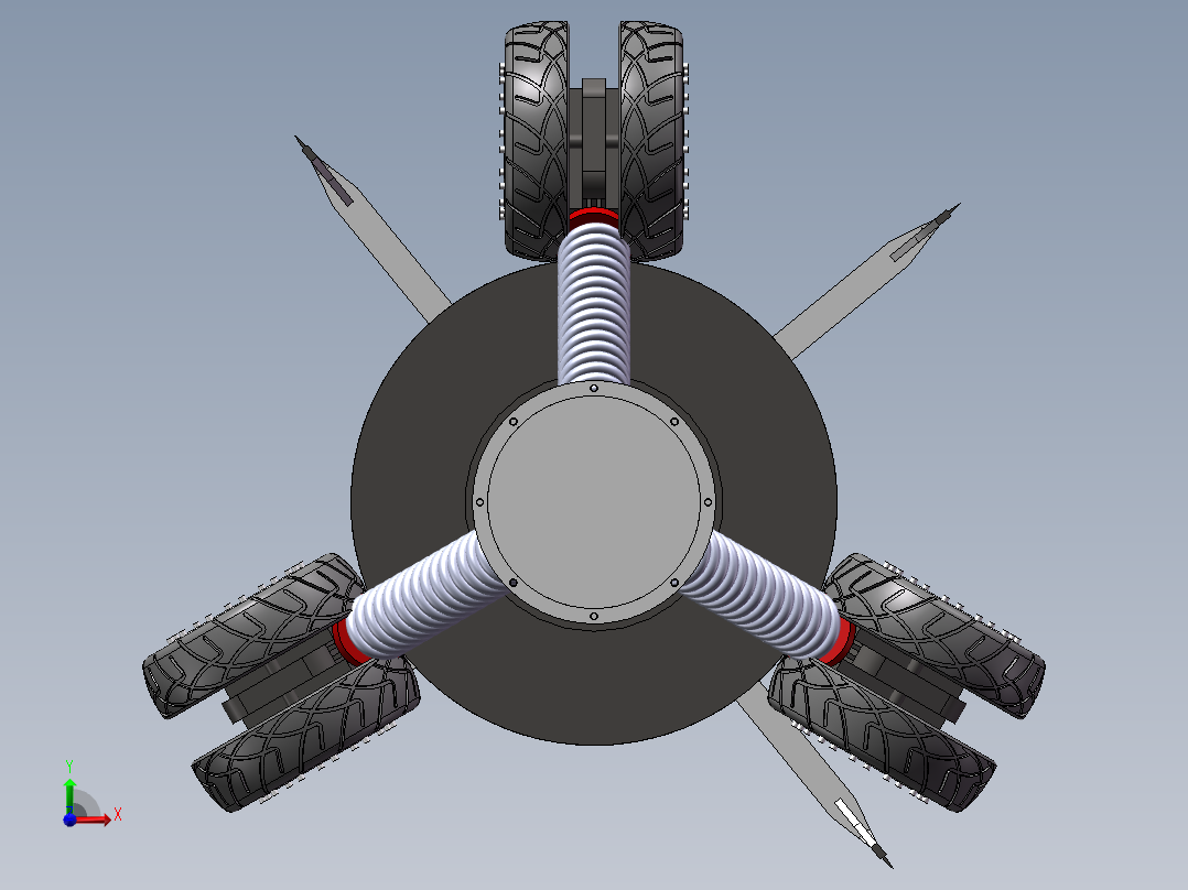 管道清理机器人前视图