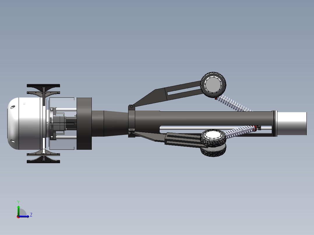 管道清理机器人左视图