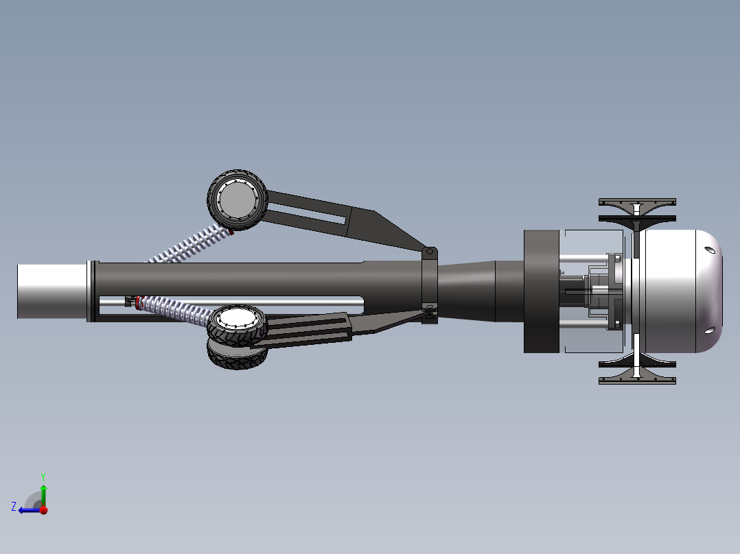 管道清理机器人右视图