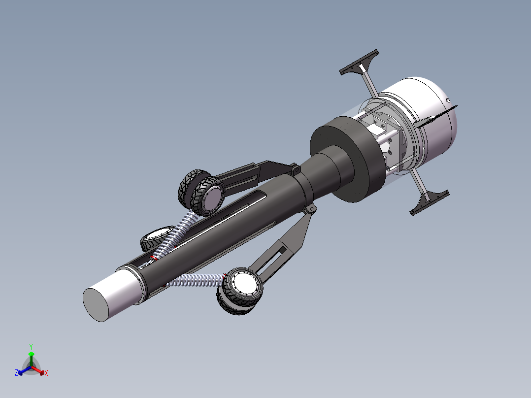管道清理机器人正等轴测图