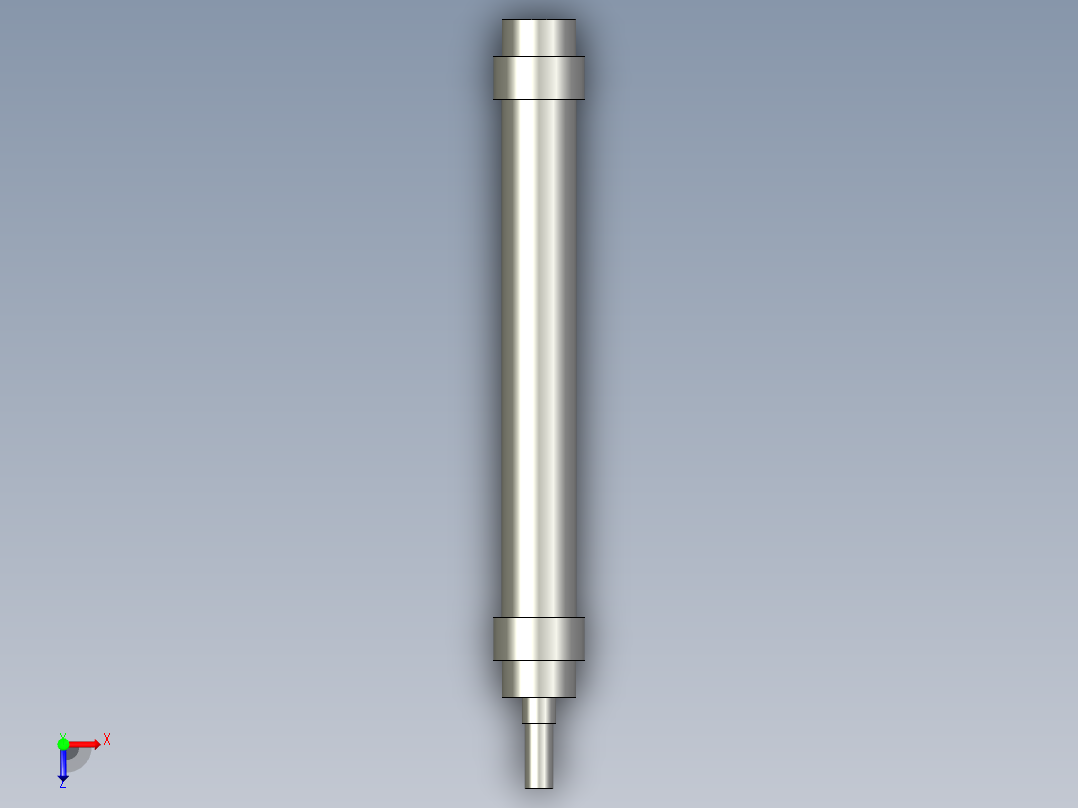 PK-KX气缸CM225轴向脚座型部件1X-AT俯视图
