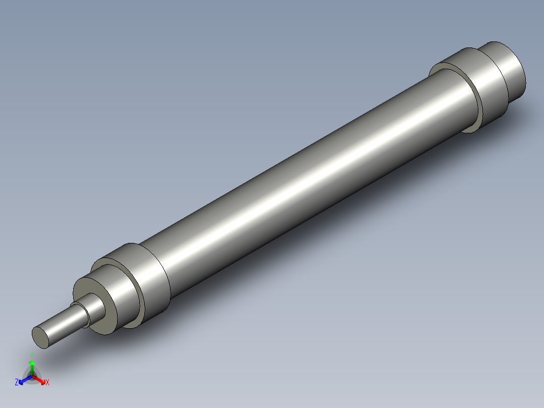 PK-KX气缸CM225轴向脚座型部件1X-AT正等轴测图