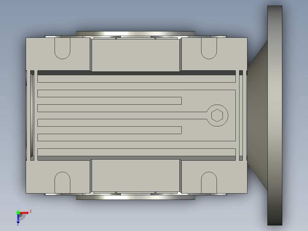 NMRV50蜗轮蜗杆减速机俯视图