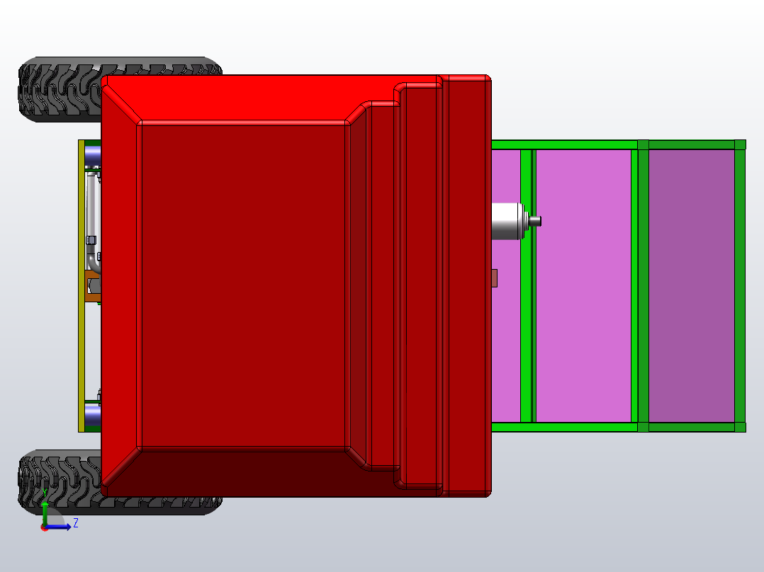 工程车辆运输车总体结构及液压系统设计（SW+CAD+说明书）左视图