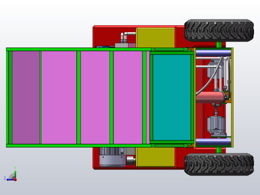 工程车辆运输车总体结构及液压系统设计（SW+CAD+说明书）右视缩略图