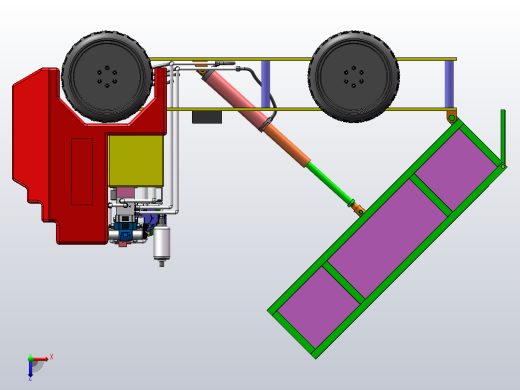 工程车辆运输车总体结构及液压系统设计（SW+CAD+说明书）俯视缩略图