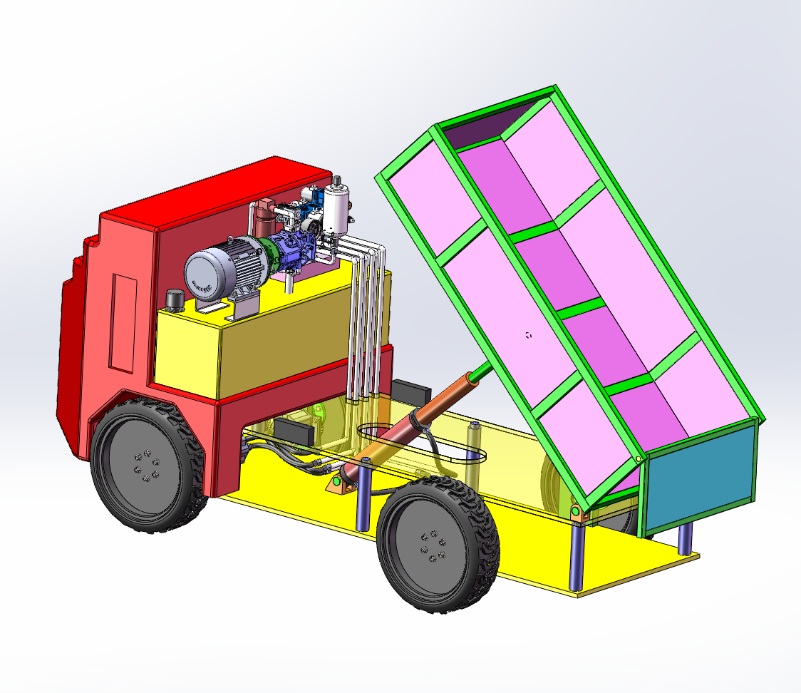 工程车辆运输车总体结构及液压系统设计（SW+CAD+说明书）