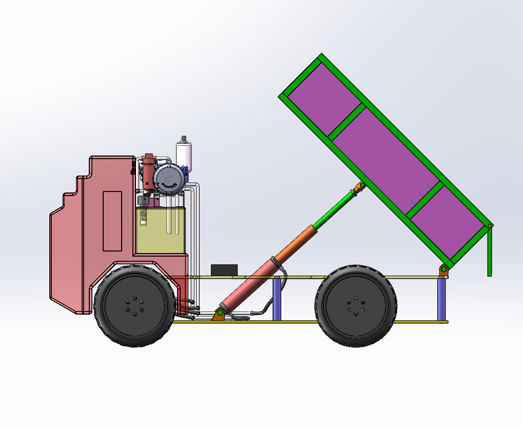 工程车辆运输车总体结构及液压系统设计（SW+CAD+说明书）