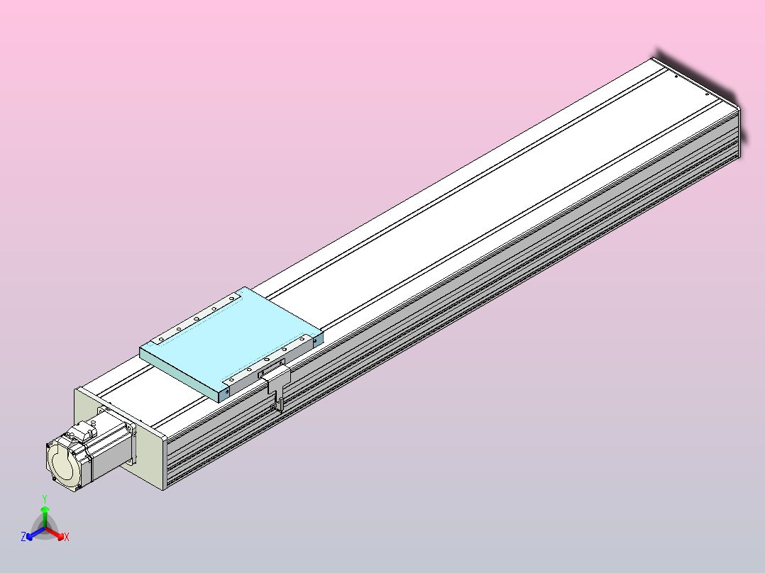 滚珠丝杠直线轴带导轨全封闭TPA-HCR-202D-2510C-L900-M-C-P75-N3主视图