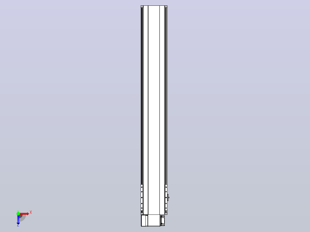 皮带直线轴半封闭可选导轨TPA-HNB-202D-140-L1250-LP-Y-P75-N3俯视图