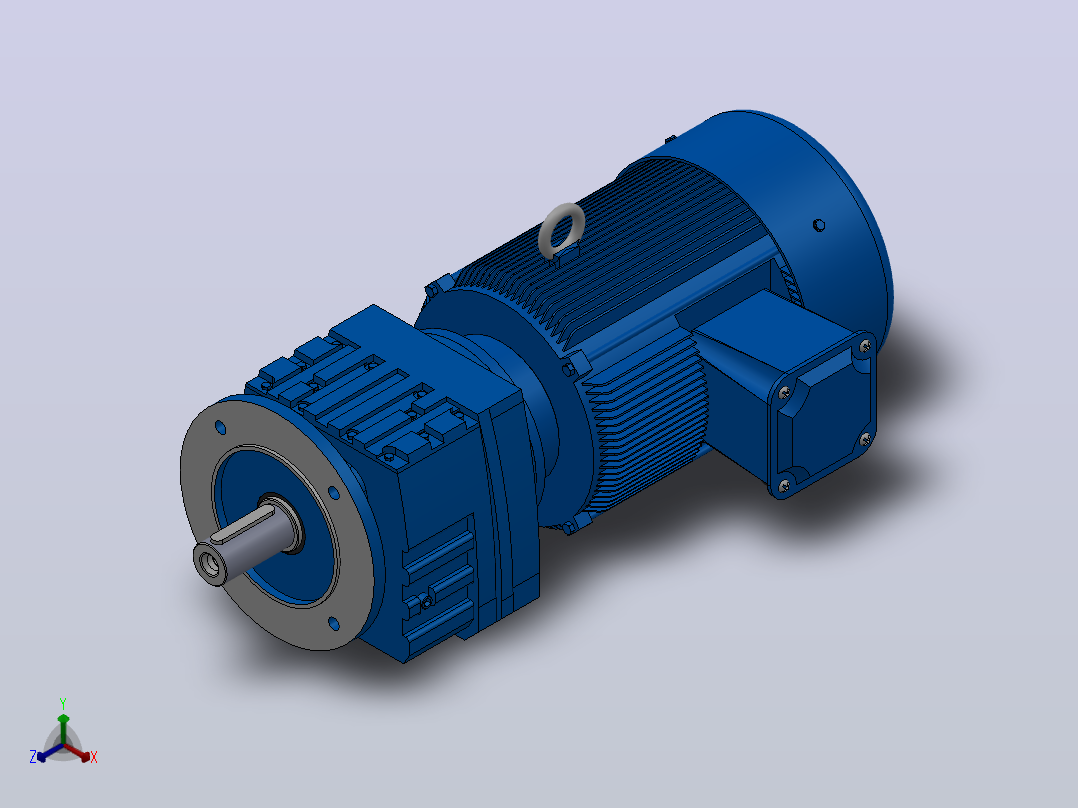 RF57法兰轴伸式安装斜齿轮减速机RF57-Y3-4P-100-M1-0°-Φ200主视图