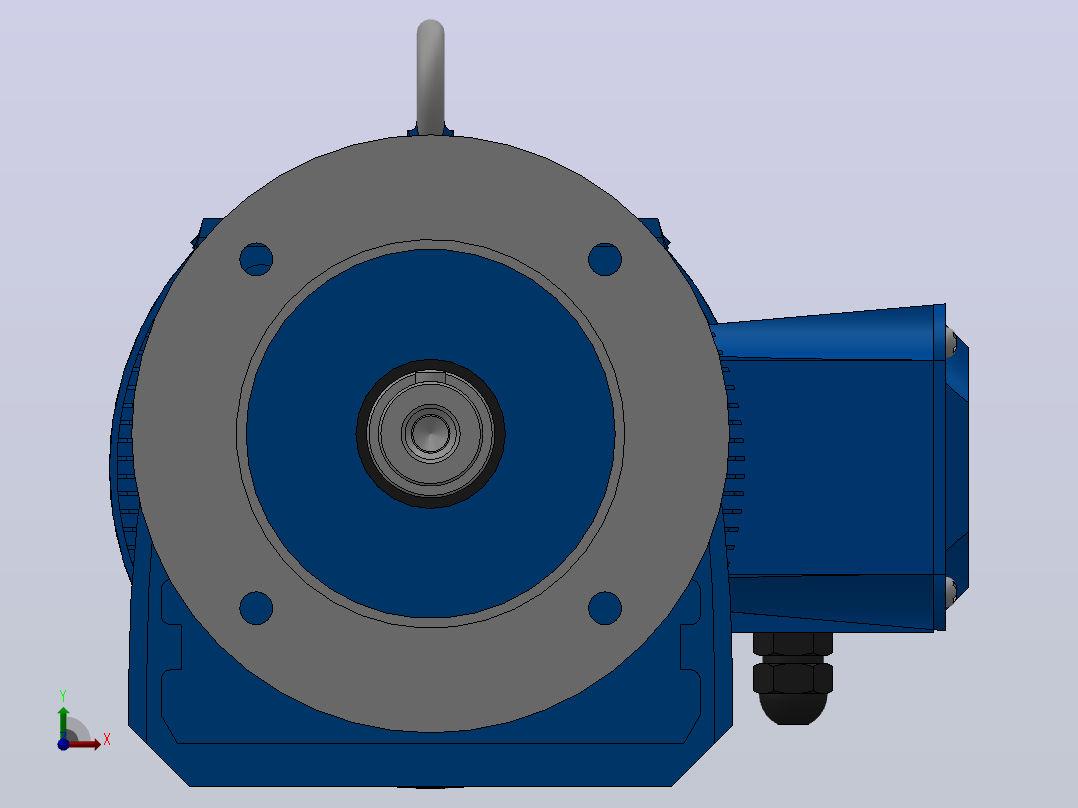 RF57法兰轴伸式安装斜齿轮减速机RF57-Y3-4P-100-M1-0°-Φ200前视图