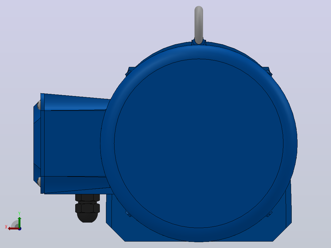 RF57法兰轴伸式安装斜齿轮减速机RF57-Y3-4P-100-M1-0°-Φ200后视图