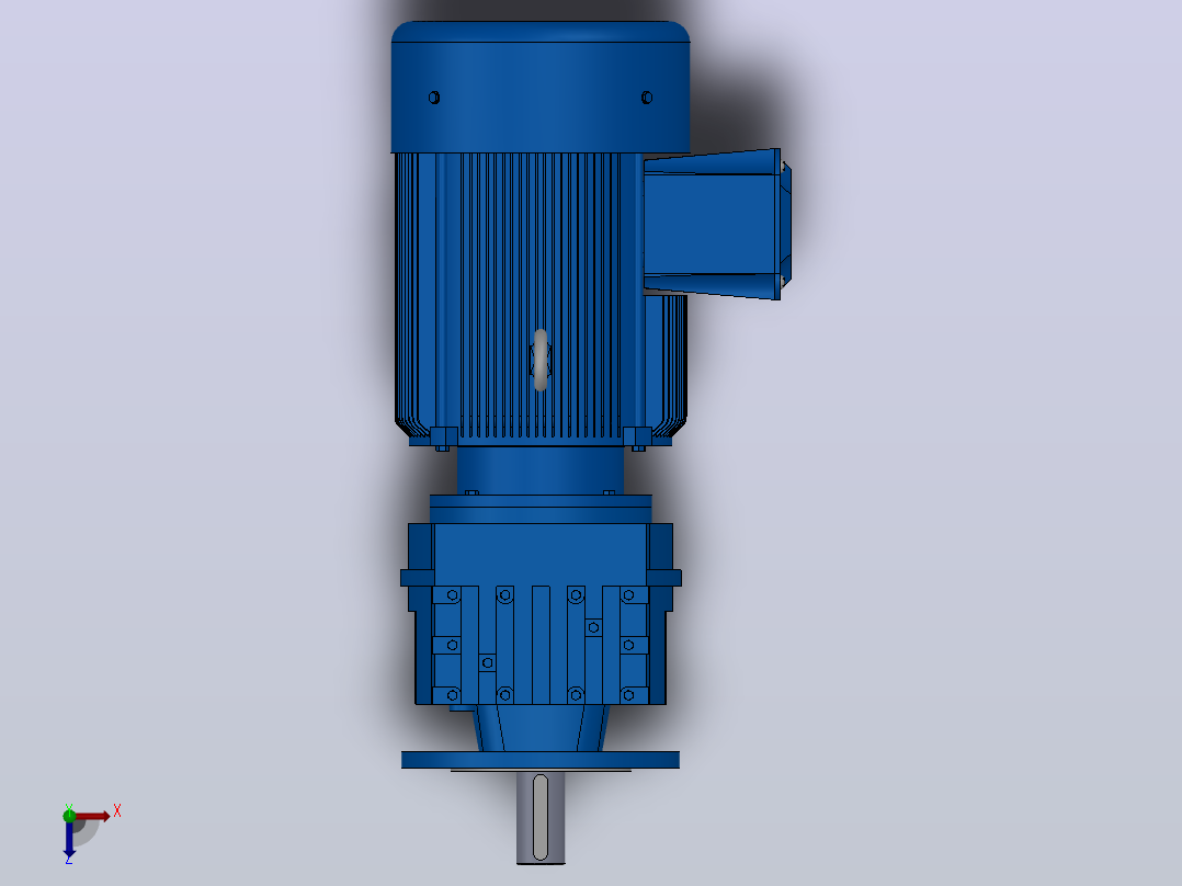 RF57法兰轴伸式安装斜齿轮减速机RF57-Y3-4P-100-M1-0°-Φ200俯视图