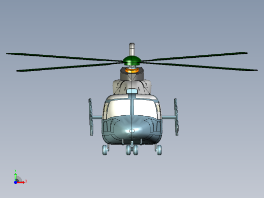直9直升飞机CATIA V5 r21模型前视缩略图