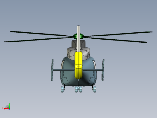直9直升飞机CATIA V5 r21模型后视缩略图