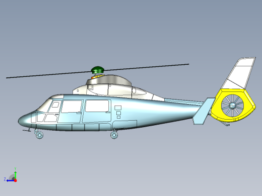 直9直升飞机CATIA V5 r21模型右视缩略图