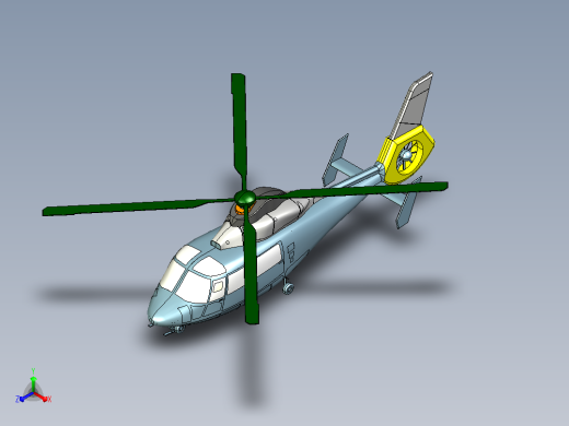 直9直升飞机CATIA V5 r21模型正等轴测缩略图