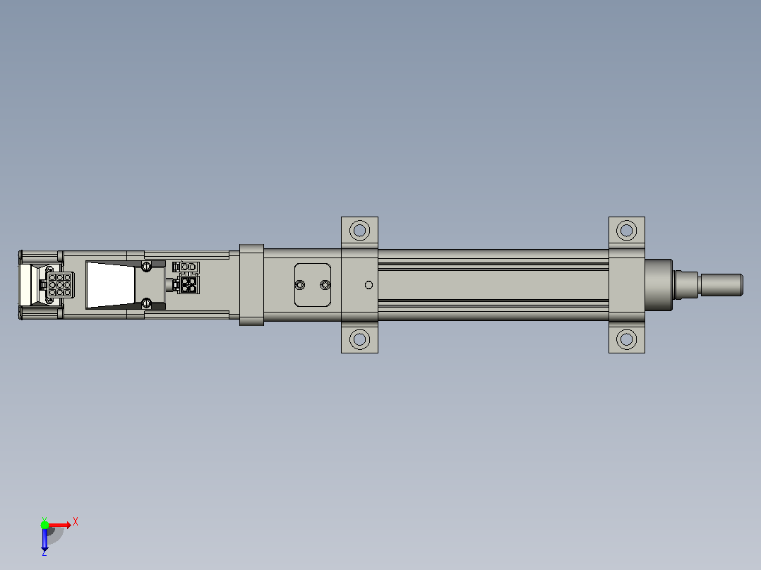 轻载电动缸TPA-ESR25-1002C-L50-M-LB-W-P10-C3俯视图