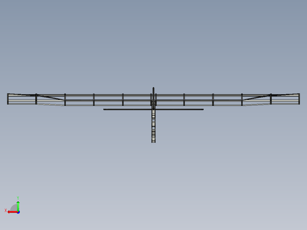 Glider Model简易滑翔机结构3D图纸 STP格式后视图
