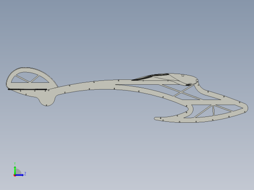 Glider Model简易滑翔机结构3D图纸 STP格式左视缩略图