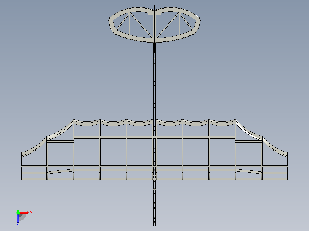 Glider Model简易滑翔机结构3D图纸 STP格式俯视图