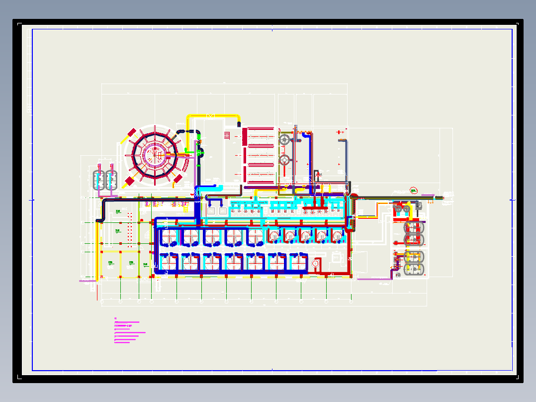 300吨H反渗透RO纯水生产工艺管道系统平面图工艺PID控制CAD图纸