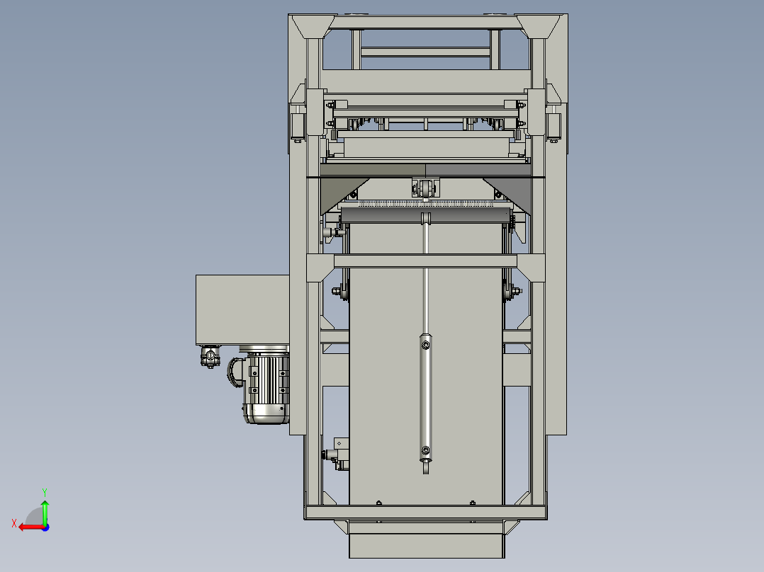 振动压力机设备3D模型后视图
