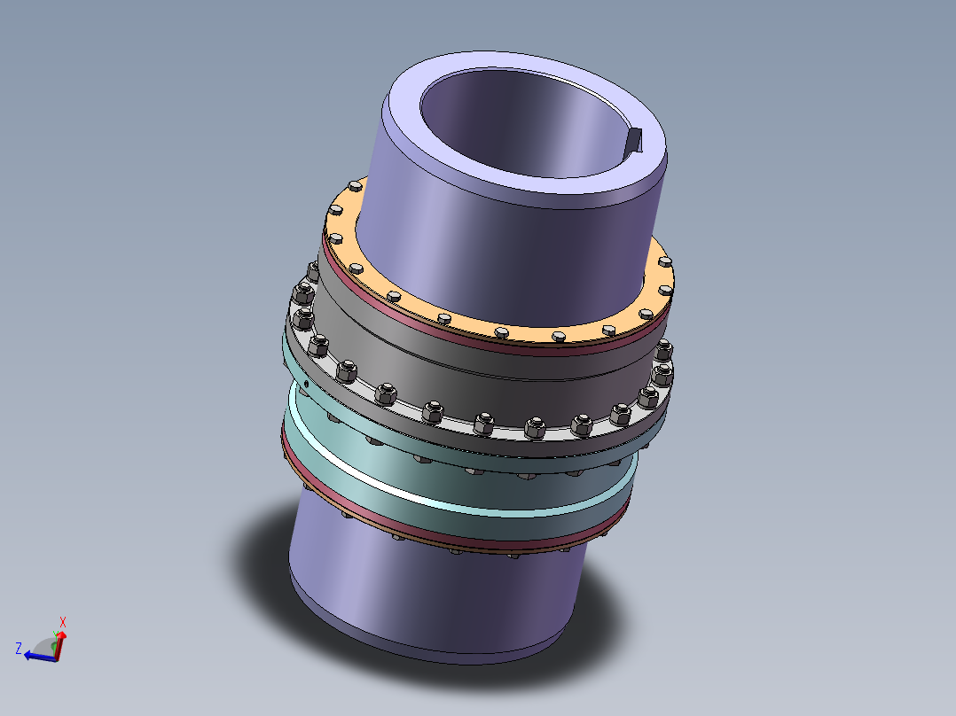 国标GIICL、GIICLZ、WGT鼓形齿式联轴器 3D图纸 机械设备3D模型