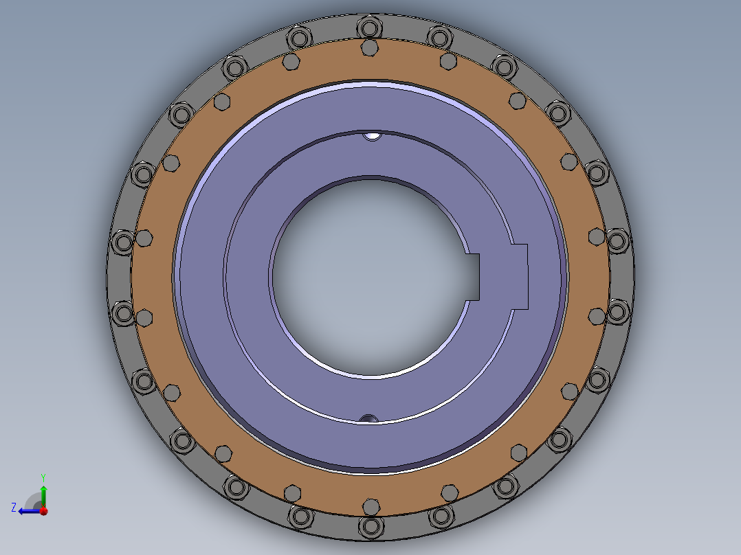 国标GIICL、GIICLZ、WGT鼓形齿式联轴器 3D图纸 机械设备3D模型右视图