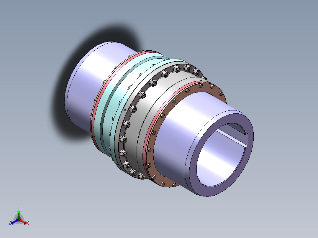 国标GIICL、GIICLZ、WGT鼓形齿式联轴器 3D图纸 机械设备3D模型正等轴测图