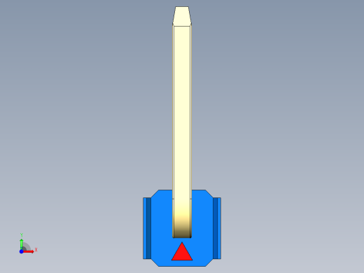 彩色公排针 100mil 2.54mm 系列-DS1022_blue_01p_100mil_TypeU_rev1.0前视缩略图