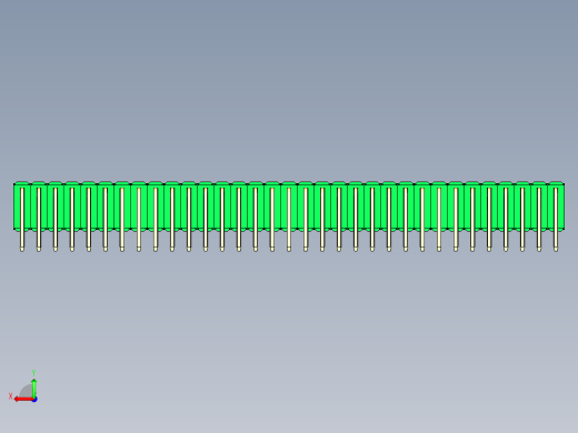 彩色公排针 100mil 2.54mm 系列-DS1022_green_3x33p_100mil_TypeD_rev1.0后视缩略图