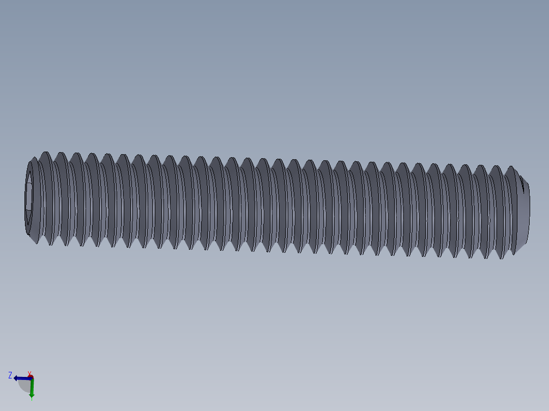 UNC 平头紧定螺钉-UNC SET SCREW 0.375 x2.000.SLDPRT主视图
