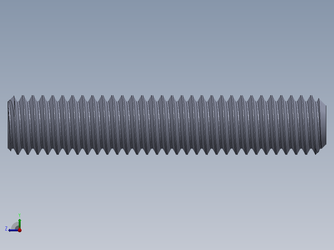 UNC 平头紧定螺钉-UNC SET SCREW 0.375 x2.000.SLDPRT右视图