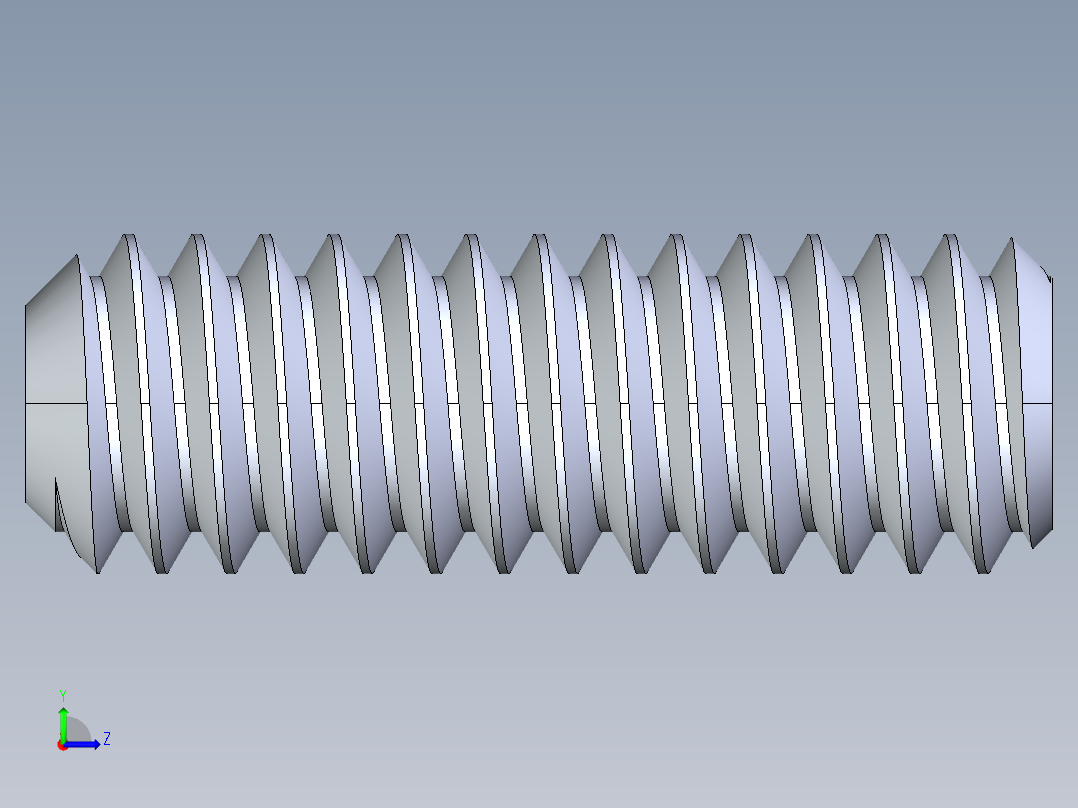 UNC 平头紧定螺钉-UNC SET SCREW 0.250 x0.750.STEP左视图