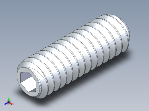 UNC 平头紧定螺钉-UNC SET SCREW 0.250 x0.750.STEP正等轴测缩略图