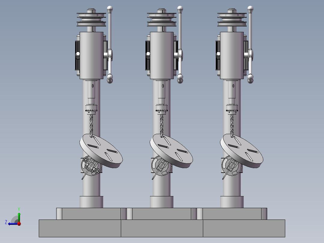 可调钻床5轴右视图