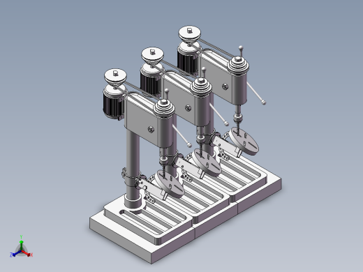 可调钻床5轴正等轴测缩略图