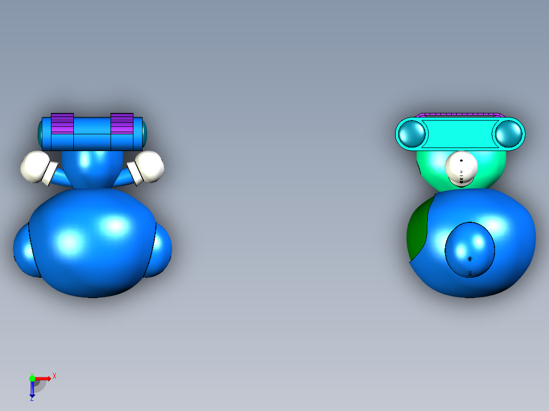 皮蛋娃娃（看护公仔）创意设计俯视图