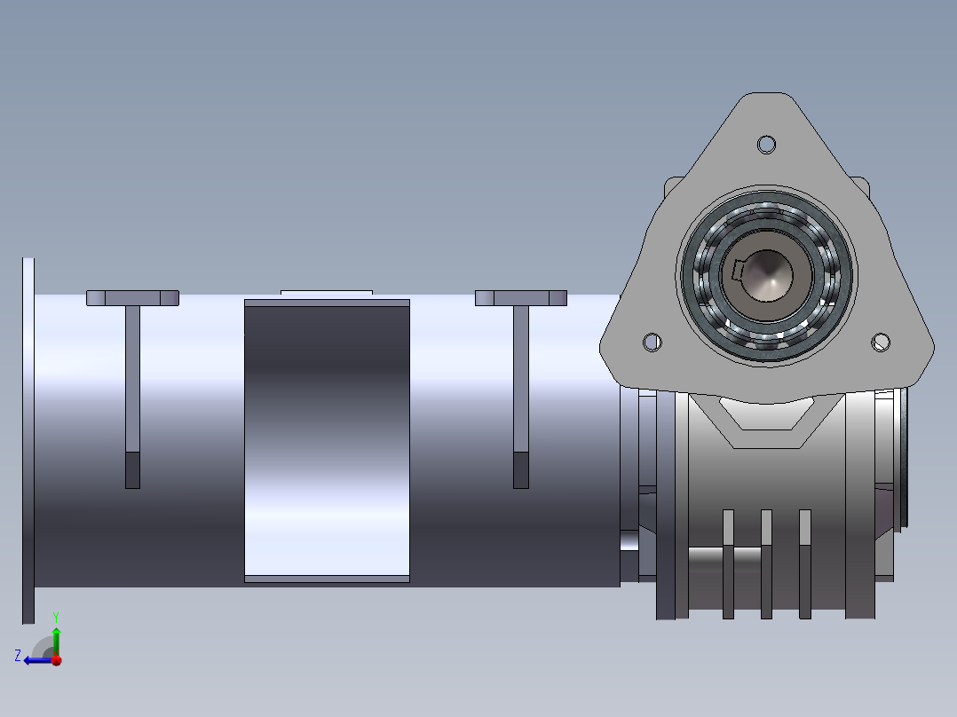 蜗轮蜗杆减速机右视图