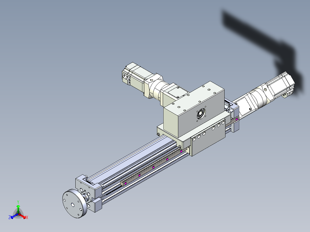 威洛博直线电机模组EB6ZR-L140-S300-LZ575K-Z575K-MS3主视图