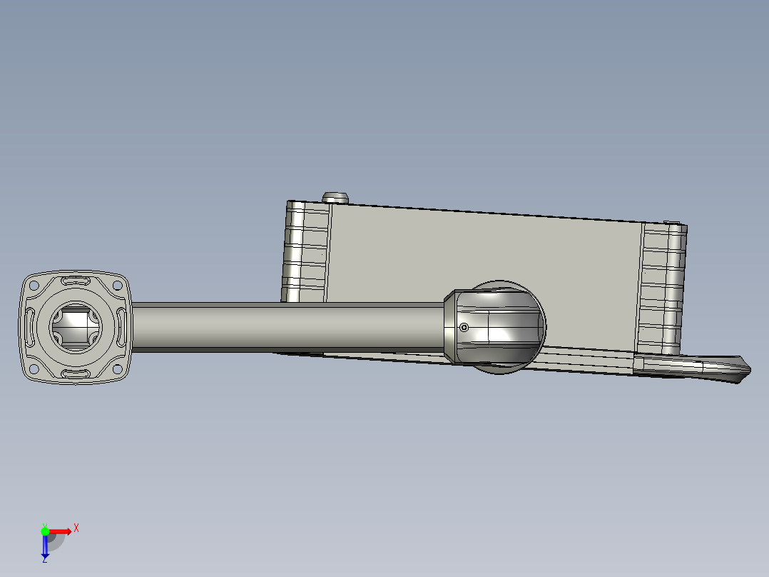 向上旋转底座+转角+90度箱体连接器+控制箱俯视图