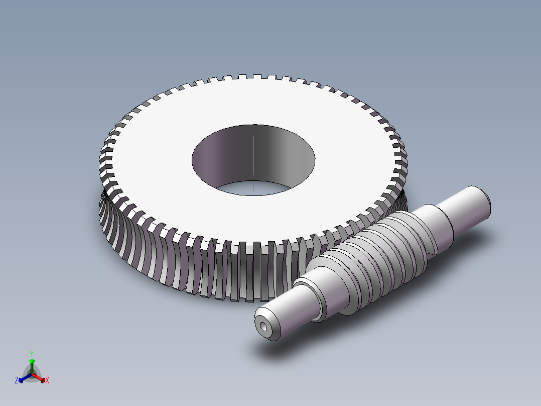齿轮啮合 (129)正等轴测图