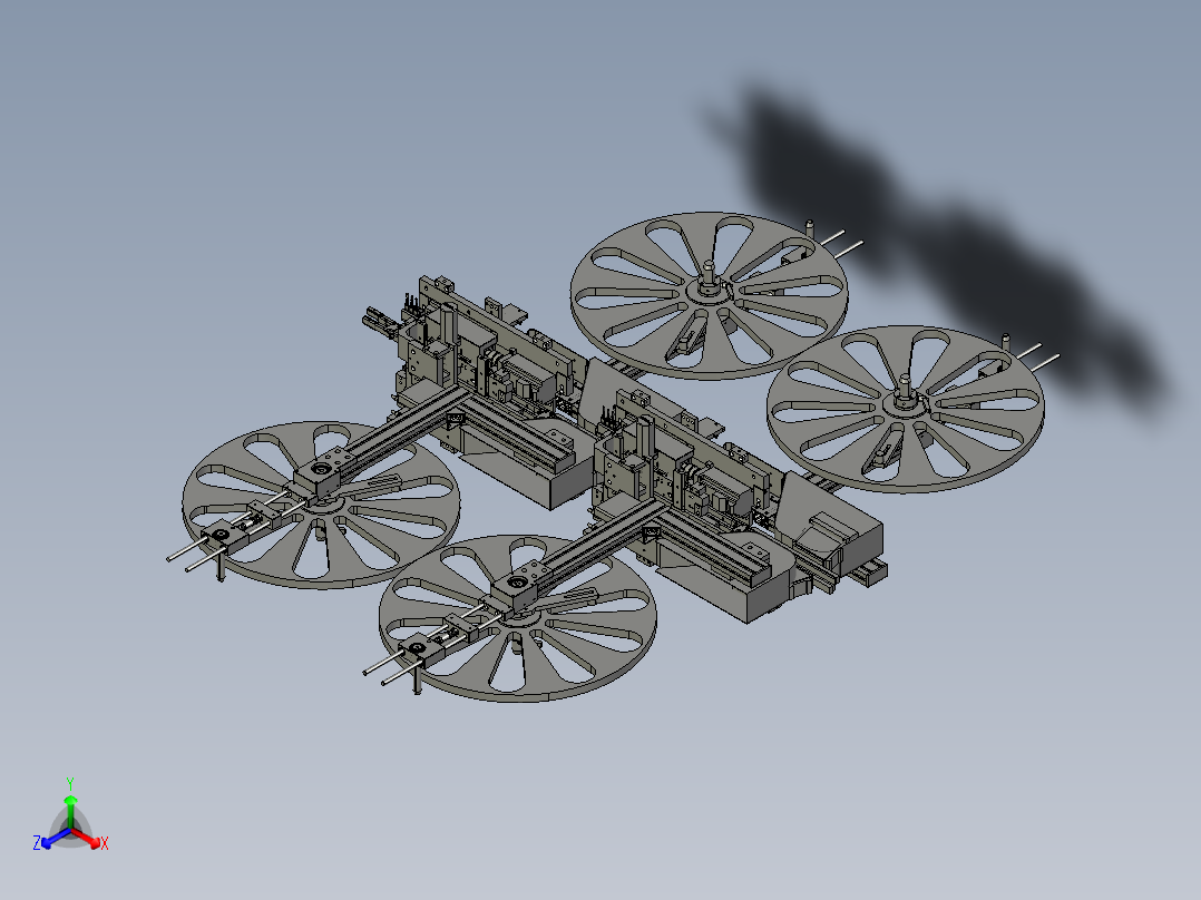 大疆改造喷药无人机主视图