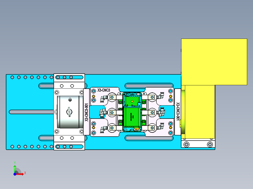 X3-笔记本CNC工装夹具三维模型CNC3-0729前视图