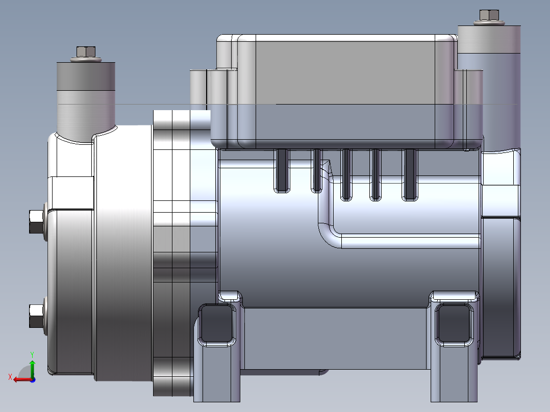 小型涡旋压缩泵后视图