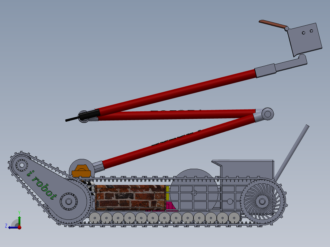 I Robot履带车机器人sw20可编辑右视图