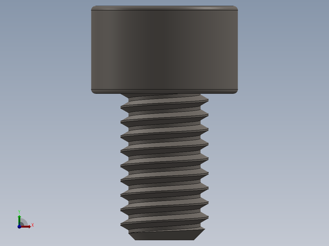 Screw_DIN_912_M6x10F_A2.SLDPRT公制内六角螺钉前视图