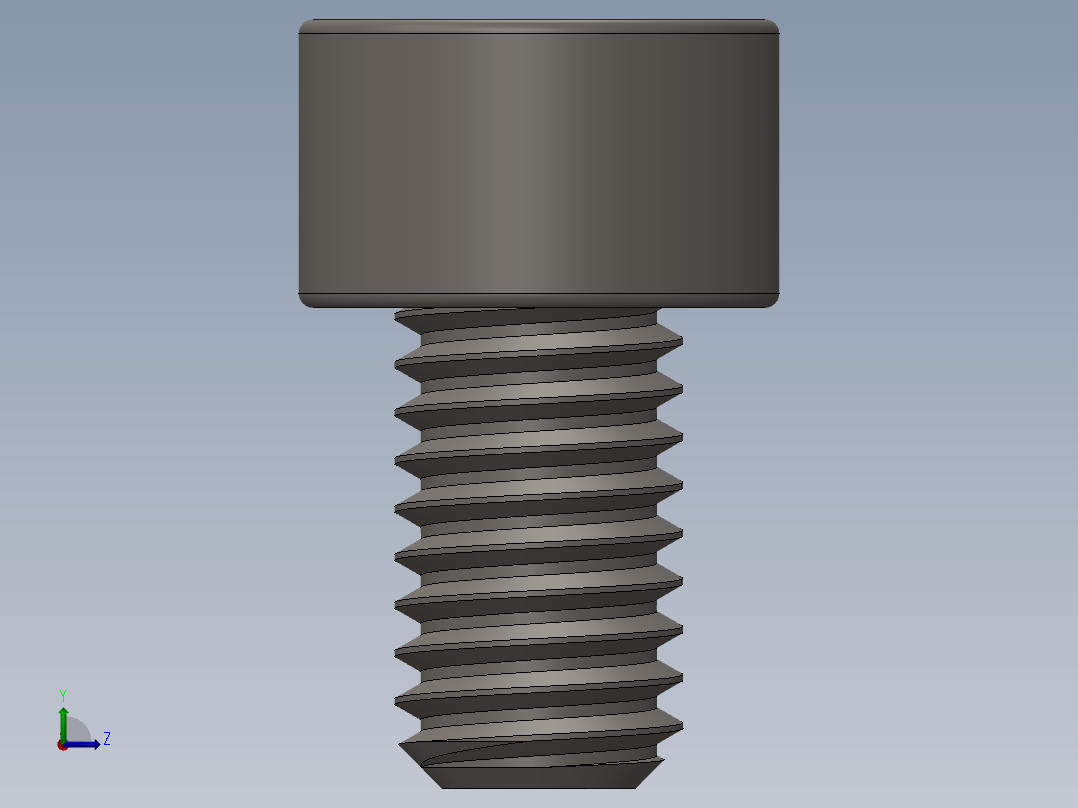 Screw_DIN_912_M6x10F_A2.SLDPRT公制内六角螺钉左视图